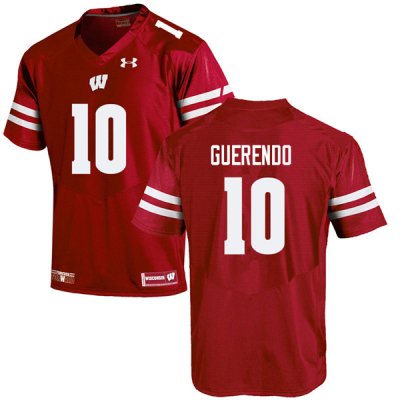 Men's Wisconsin Badgers NCAA #10 Isaac Guerendo Red Authentic Under Armour Stitched College Football Jersey HD31T56MX